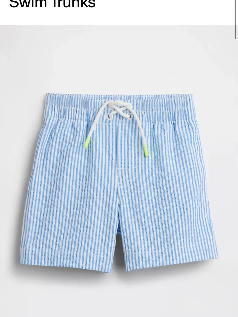 GAP Light Blue and White Striped Kids Swim Trunks Seersucker - NWT 18-24 Months